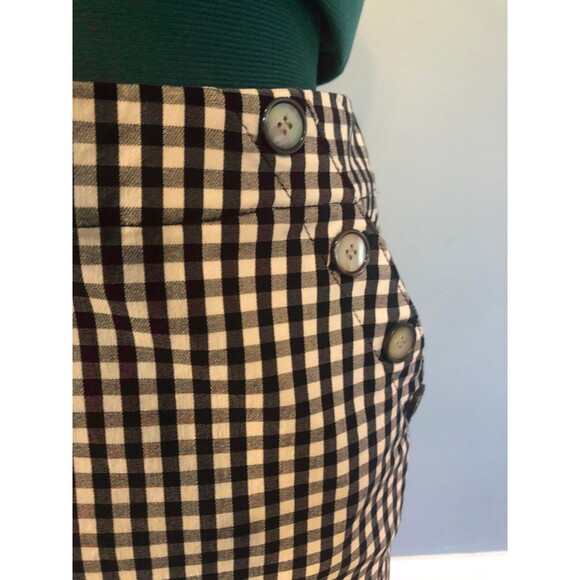 J. McLaughlin Blue Plaid Gingham Button Pocket Pencil Skirt, size 0 - Picture 3 of 5